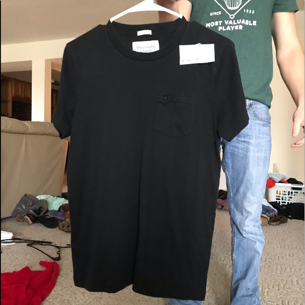 abercrombie black pocket tee